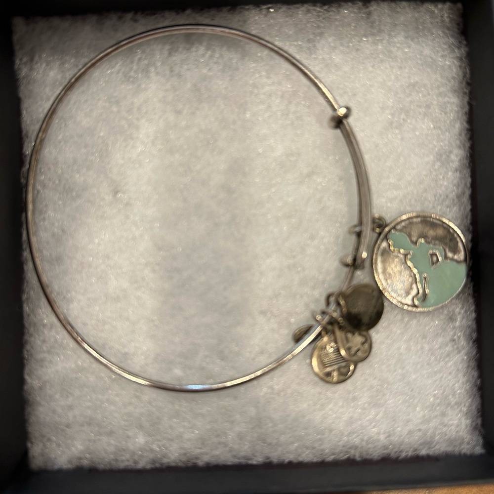 Alex & Ani Disney Cinderella Silver Charm Bangle Bracelet